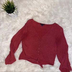 American Eagle red blouse
